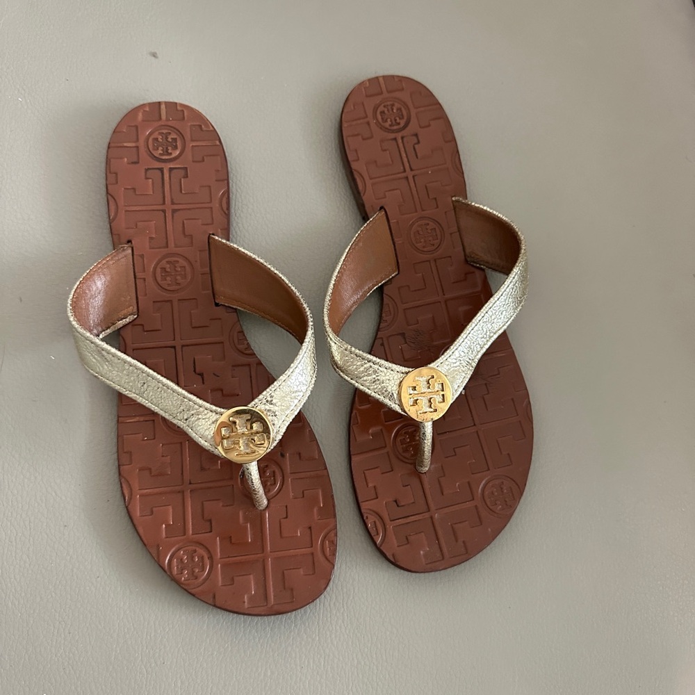 Tory Burch Metallic Gold Sandals